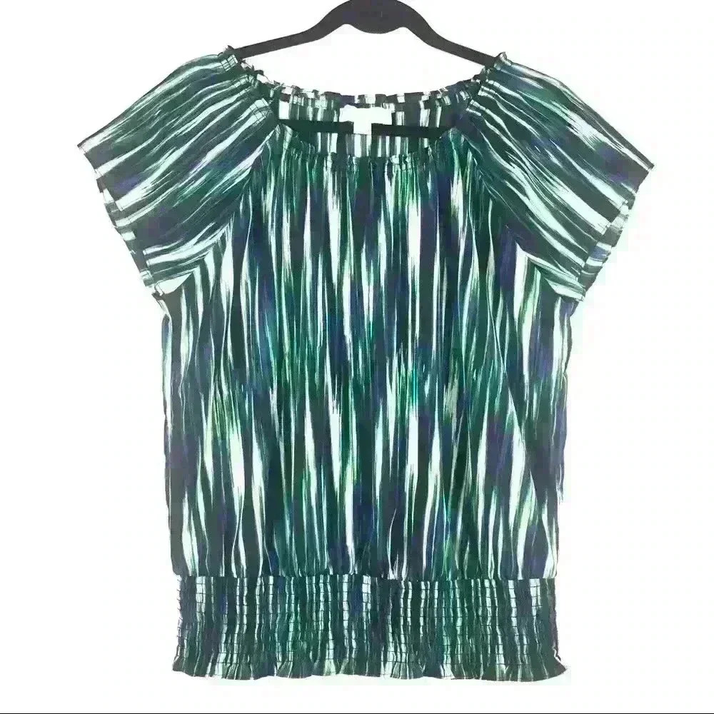 MICHAEL Michael Kors Blouse Green and Black Size M